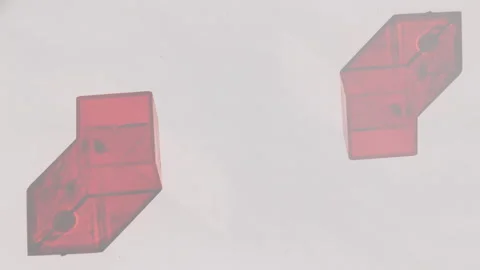 Neon Red Illuminated 3D Optical Shapes with Moving Shadows Stock Footage 305013435