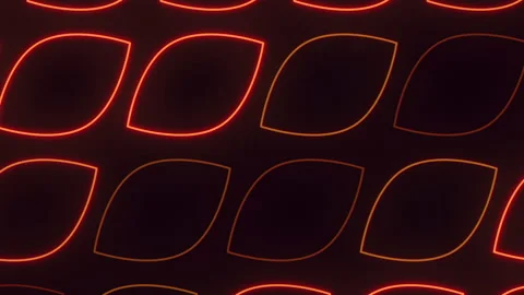 Neon red leafs pattern on dark black space Stockbeeldmateriaal 196813856