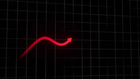 Neon Red Line Graph Uptrend Animation 库存影片 312719060