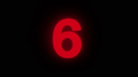 A Neon red numeric countdown on black background Stock Footage 155221311