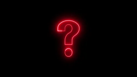 Neon red question mark glowing in darkness abstract motion design. Stock-Footage 337081720