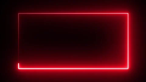 Neon Red Rectangle Border Frame Loop Animation Stock Footage 334568459