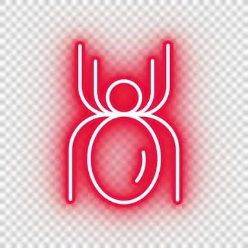 Neon red spider icon Stock Illustration