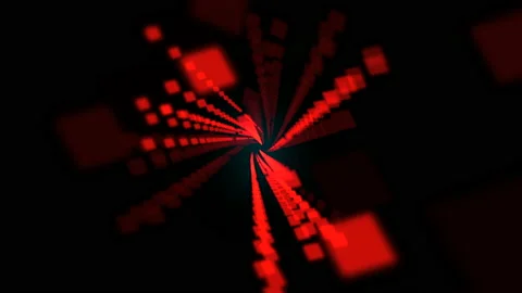 Neon red spiral squares Stock Footage 167980926