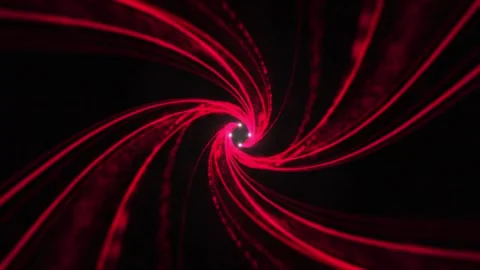 Neon Red Spiral Vortex Particle Energy Tunnel Motion, Isolated on Black Bac.. Stock Footage 318681306