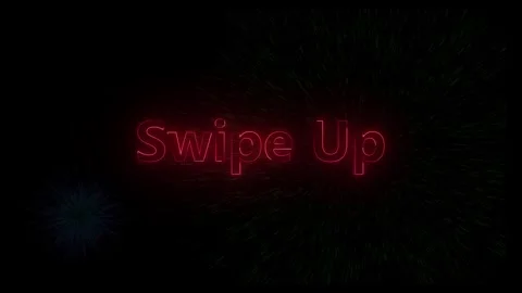 Neon red swipe up text animation with dark background and particle effects Stock Footage 318099053