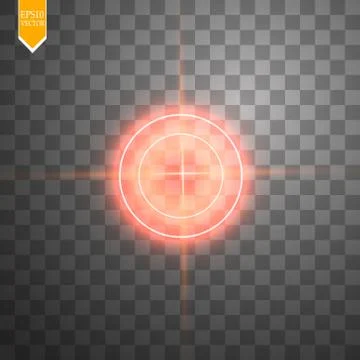 Neon red target isolated. Game Interface Element. Vector illustration Stock Illustration