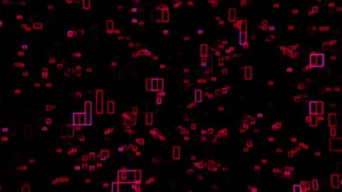 Neon Red Threat Level Matrix Data Grid Animation Stock Footage 334581749