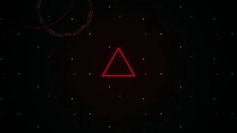 Neon red triangle hud interface glowing seamless loop motion Stock Footage 345938934