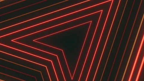 Neon red triangles and lines in vertigo style Stock Footage 195569910