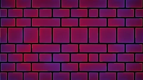 Neon red&amp;blue lines with brick wall dark background Stock Footage 299569034