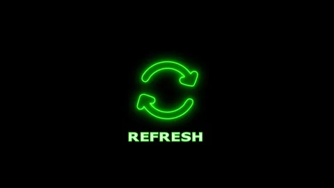Neon refresh icon motion graphics loop Stock Footage 328387012