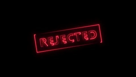 Neon reject declined not approved red stamp animation with black background Stock Footage 323805380