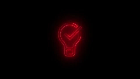 Neon reminder icon glowing black background animation 動画素材 289562361