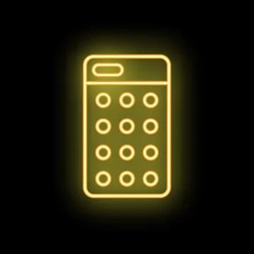 Neon remote control glowing on black background イラスト素材