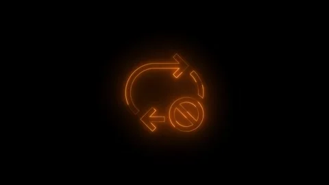 Neon repeat off icon glowing black background animation Vidéo 289562421