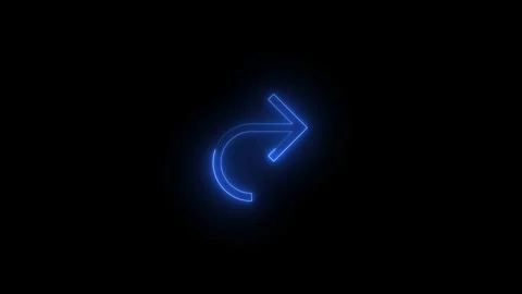Neon reply mirrored icon glowing black background animation 스톡 동영상 289562542