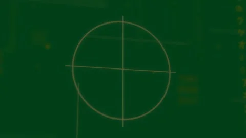 Neon reticle drawing left center tilting sliding pulsing scrolling codes for Stock Footage 329548659