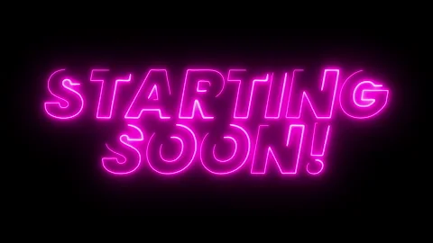 Neon Retro Animated Text STARTING SOON!  Glowing Pink Light Animation for L.. Stock Footage 332473675