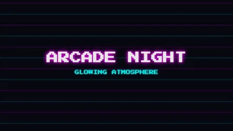 Neon Retro Arcade Night Atmosphere Glowing Lights Background Stock Footage 336805679