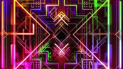 Neon Retro Art Deco 1 Stock Footage 323777732