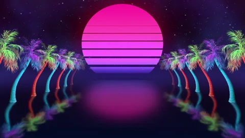 Neon Retro Summer Loop Video stock 276377166