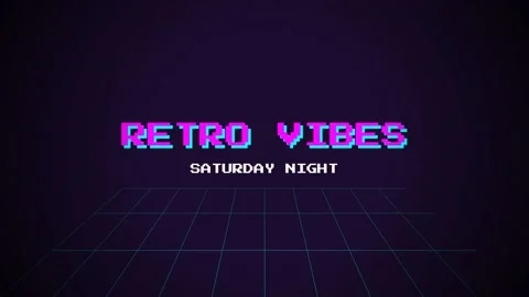 Neon Retro Vibes: Vibrant Synthwave Saturday Night Background Loop Stock Footage 336879856