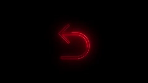 Neon rev toggle key icon red glowing black background animation Vídeos de archivo 276154282