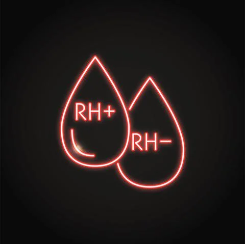 Neon Rh factor icon in line style Stock Illustration