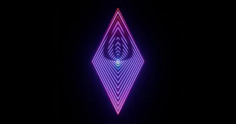 Neon Rhombus shape moving updown. Seamless animation Stock Footage 269540922