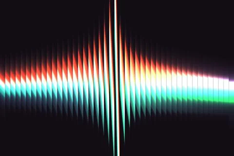 Neon Ribbed Gradient Ripple Reflection Fractal Background Stock Illustration