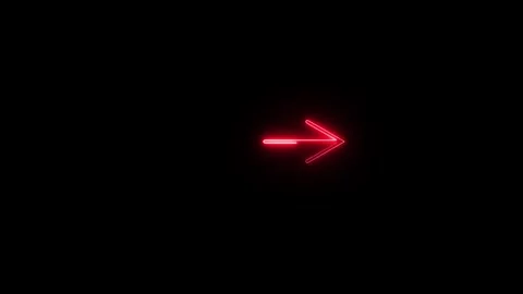 Neon right arrow direction icon animated video Stock Footage 292412043