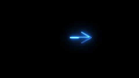 Neon right arrow direction icon animated video Stock Footage 292412052