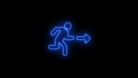 Neon right arrow direction icon animated video Stock Footage 312929101