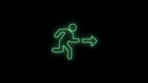 Neon right arrow direction icon animated video Stock Footage 312929313