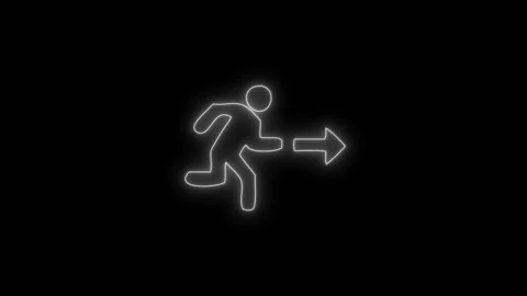 Neon right arrow direction icon animated video Stock Footage 312929332