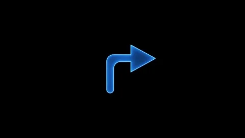 Neon right direction arrow icon animation on black background. Neon arrow s.. Stock Footage 314923611