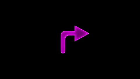 Neon right direction arrow icon animation on black background. Neon arrow s.. Stock Footage 314923612