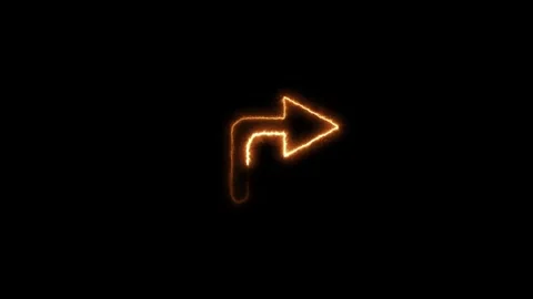 Neon right direction arrow icon animation on black background. Neon arrow s.. Stock Footage 314923614