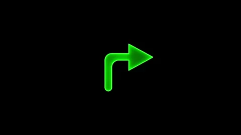Neon right direction arrow icon animation on black background. Neon arrow s.. Stock Footage 314923626