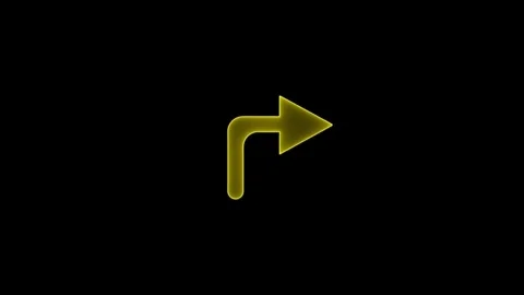 Neon right direction arrow icon animation on black background. Neon arrow s.. Stock Footage 314923628