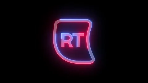 Neon right trigger icon blue red color glowing animation black background Stock Footage 270502269