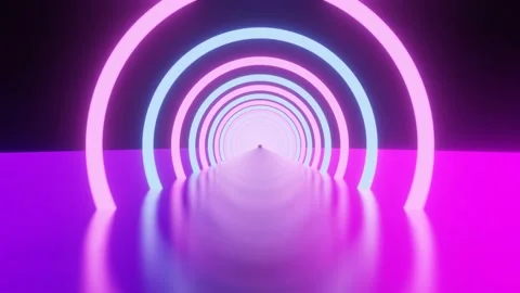 Neon ring and dark blue-purple background. Cyber Futuristic High Speed Stock Footage 167398150