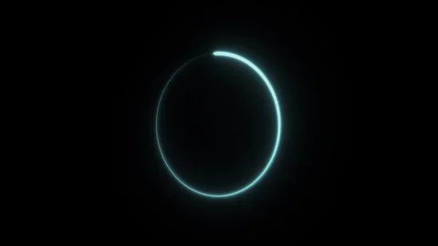 Neon ring circle frame loop animation. glowing round circle moving. Video stock 321691340