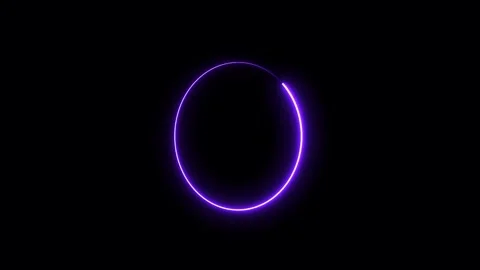 Neon ring circle frame loop animation. glowing round circle moving. Stock Footage 321691341