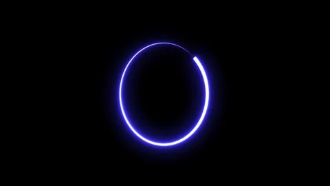Neon ring circle frame loop animation. glowing round circle moving. Stock Footage 321691342