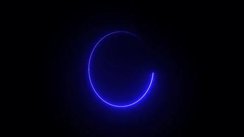 Neon ring circle frame loop animation. glowing round circle moving. Stock Footage 321691343