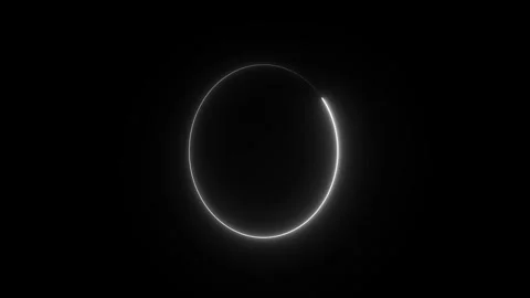 Neon ring circle frame loop animation. glowing round circle moving. Stock Footage 321691345