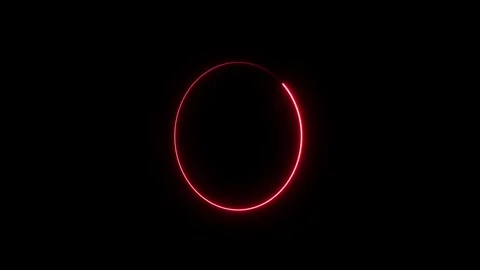 Neon ring circle frame loop animation. glowing round circle moving. Stock Footage 321691365