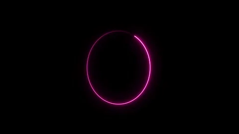 Neon ring circle frame loop animation. glowing round circle moving. Stock Footage 321691367